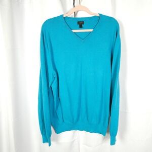 J.Crew Men's Blue Cotton‑Cashmere Long Sleeve Pullover Sweater Mens XL